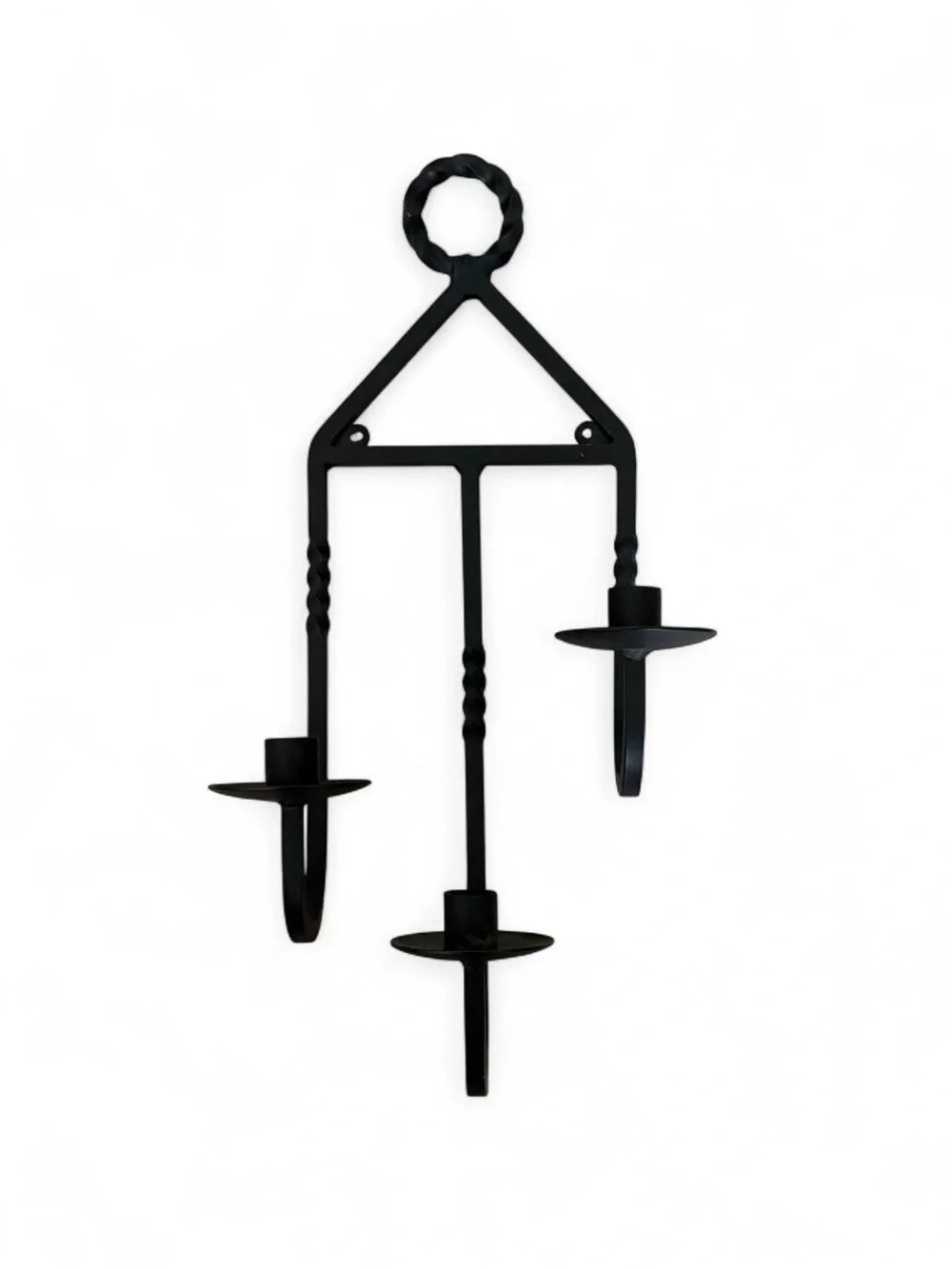 Black Three-Arm Wall Candle Holder - Unbranded